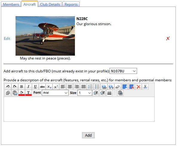 Add Aircraft